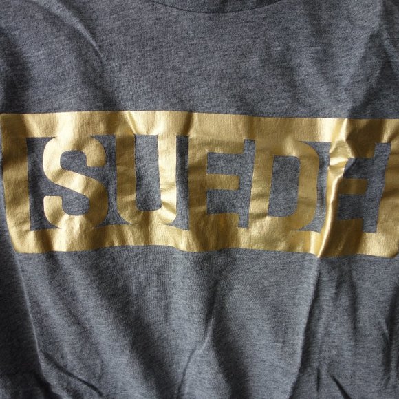 Puma Suede Gray with Gold Lettering T-Shirt Size S - Picture 5 of 6